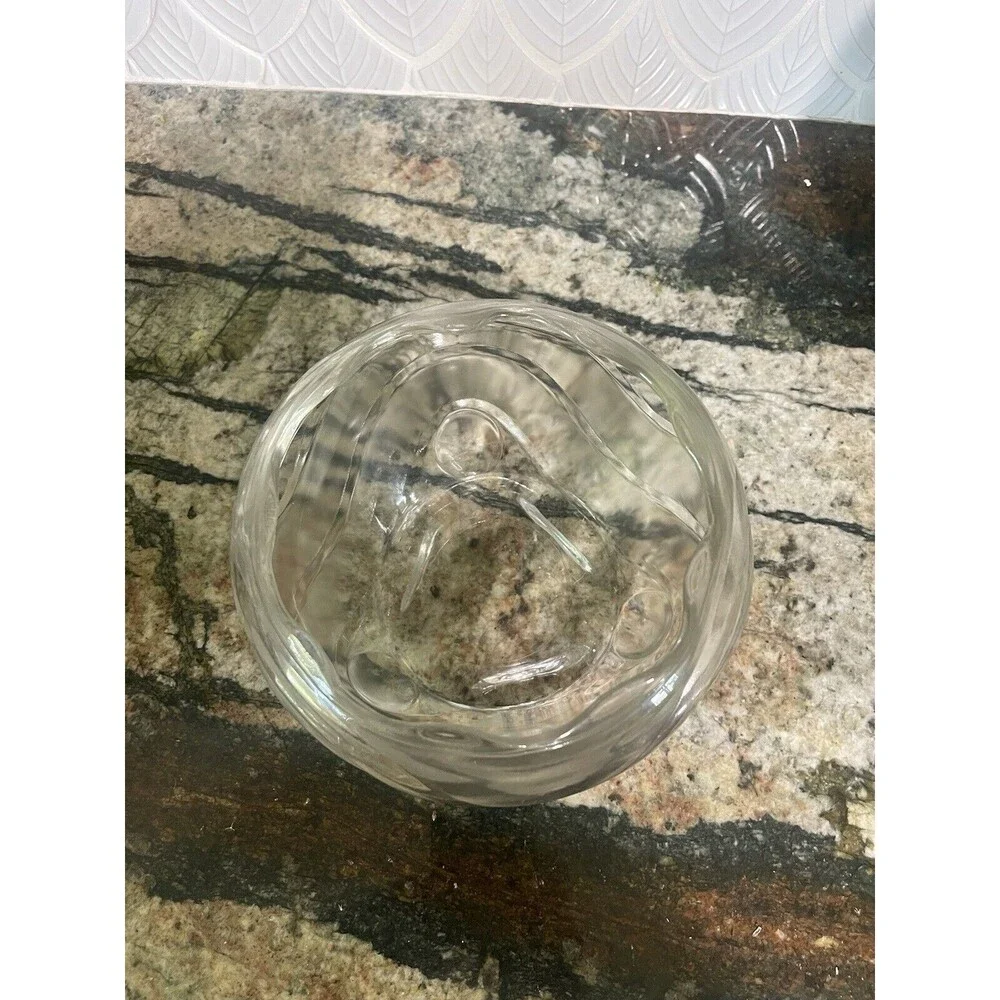 Vintage Clear Wavy Vase Grannycore Cottagecore MCM